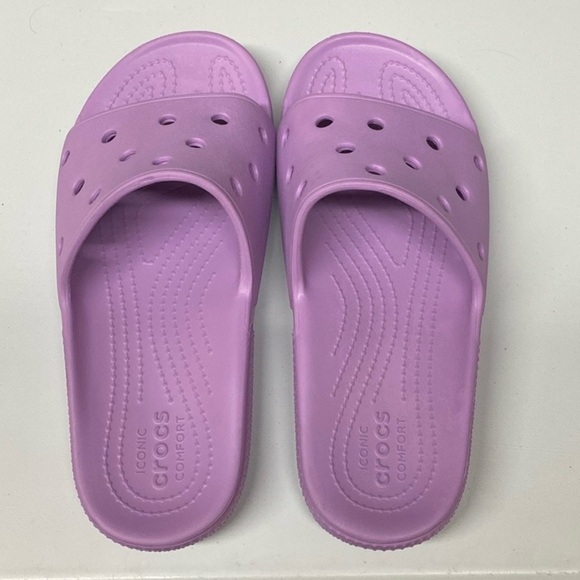 Crocs Iconic Comfort Classic Slides “Lilac” Size 9 - Picture 3 of 5